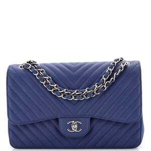 Chanel Classic Double Flap Bag Chevron #182039C48B